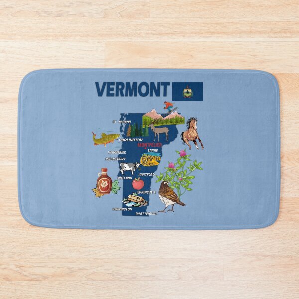 Item preview, Vermont State Symbols & Landmarks Map Art designed and sold by mashmosh.