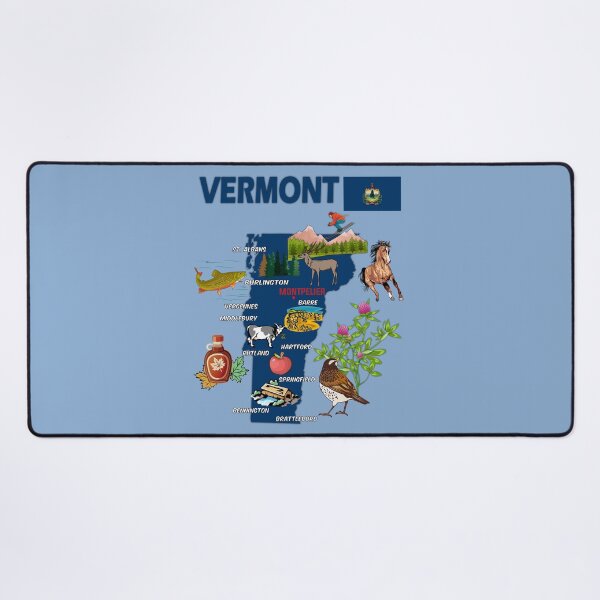 Item preview, Vermont State Symbols & Landmarks Map Art designed and sold by mashmosh.