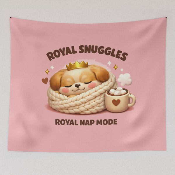 Item preview, Royal Snuggles Pekingese – Royal Nap Mode Cozy Dog Mom Tee designed and sold by dogmomtees.