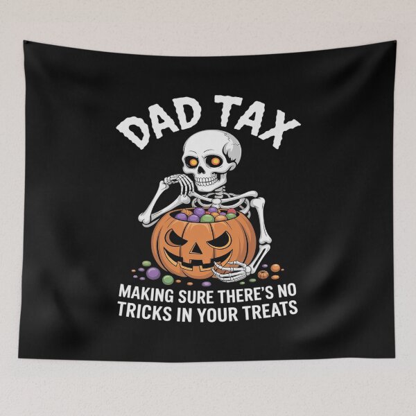 Item preview, Funny Dad Tax Halloween Candy Pumpkin Skeleton Dad Jokes designed and sold by HORIZBoutique.