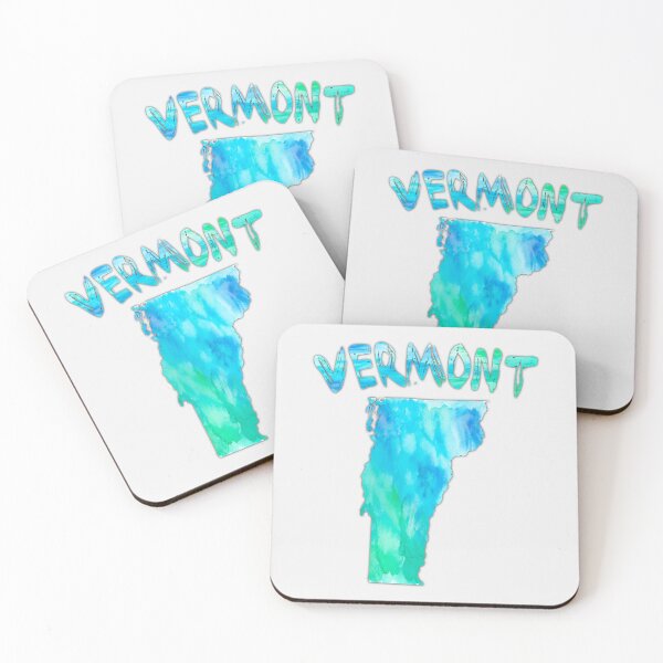 Item preview, Vermont State Map Watercolor Blue Teal Artistic Design designed and sold by mashmosh.