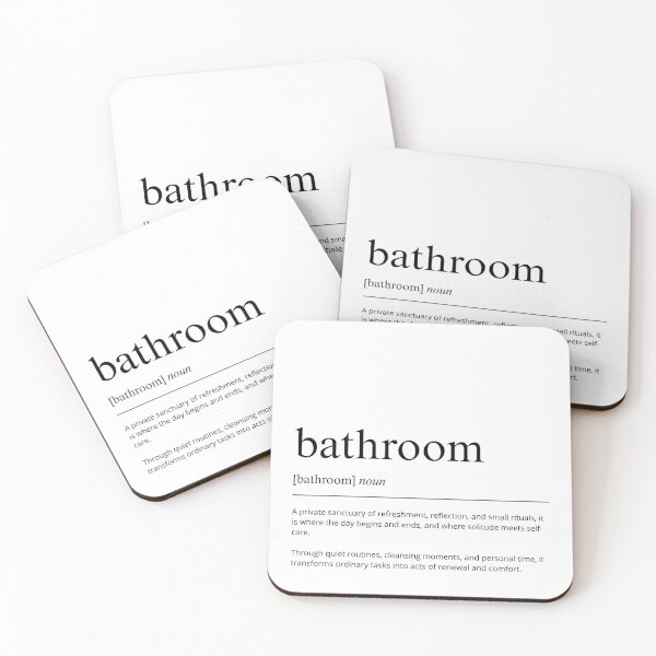 Item preview, Bathroom Definition Print | Typography Wall Art | Funny Bathroom Decor | Minimalist Poster | Black and White designed and sold by shopcanva.