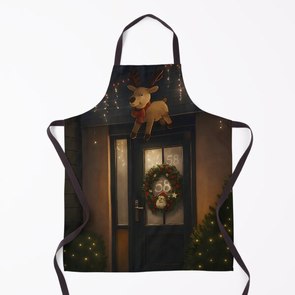 Item preview, Cozy Christmas Front Door Decor With Santa Wreath And Reindeer designed and sold by PandaTShirtShop.