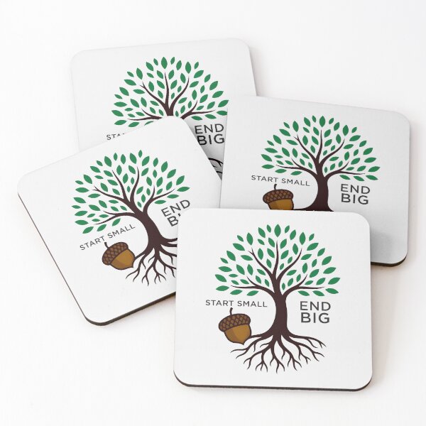 Item preview, Start Small End Big Oak Tree And Acorn Inspirational Nature Art designed and sold by SplashTastic.