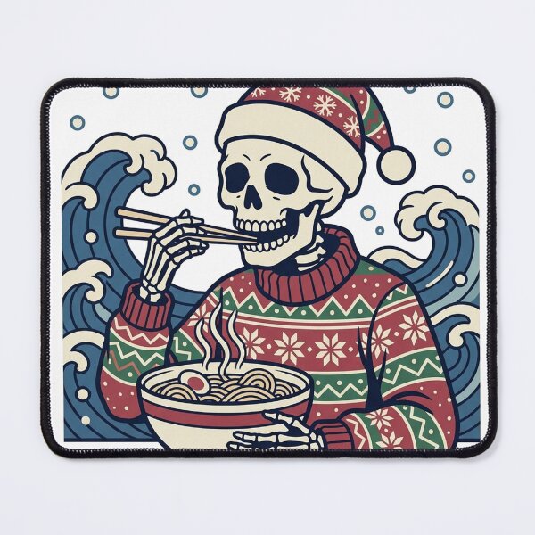 Item preview, Ukiyo-e Skeleton Ugly Christmas Sweater Ramen Mashup designed and sold by gaogle.