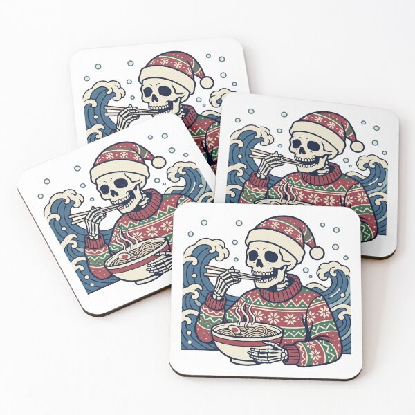 Item preview, Ukiyo-e Skeleton Ugly Christmas Sweater Ramen Mashup designed and sold by gaogle.