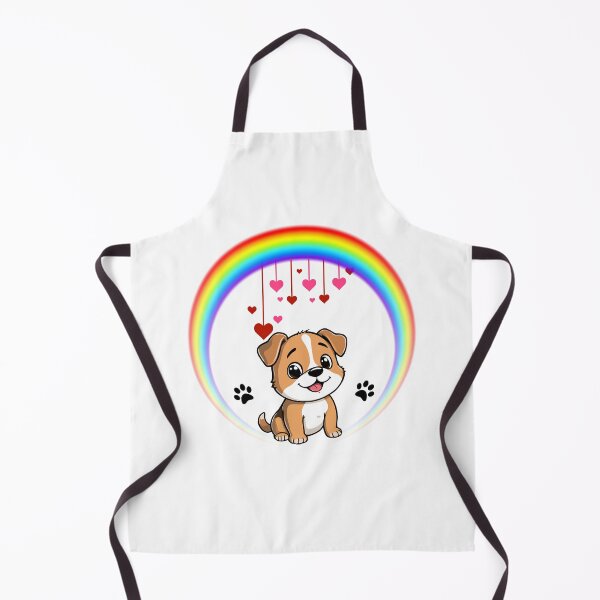 Item preview, Happy Puppy in Rainbow - Smiling Dog with Raining Hearts designed and sold by Love3Happy.