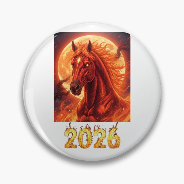 Item preview, 2026 Fire Horse Moon – Burning Stallion Fantasy Chinese Zodiac Artwork designed and sold by Baby Adee Collective.