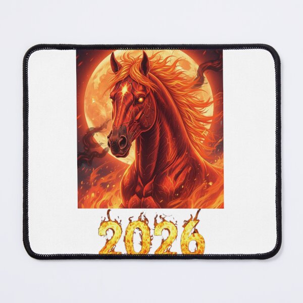 Item preview, 2026 Fire Horse Moon – Burning Stallion Fantasy Chinese Zodiac Artwork designed and sold by Baby Adee Collective.