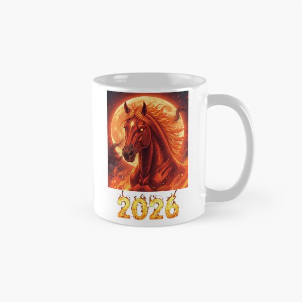 Item preview, 2026 Fire Horse Moon – Burning Stallion Fantasy Chinese Zodiac Artwork designed and sold by Baby Adee Collective.