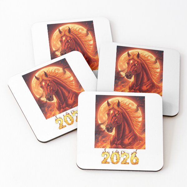 Item preview, 2026 Fire Horse Moon – Burning Stallion Fantasy Chinese Zodiac Artwork designed and sold by Baby Adee Collective.