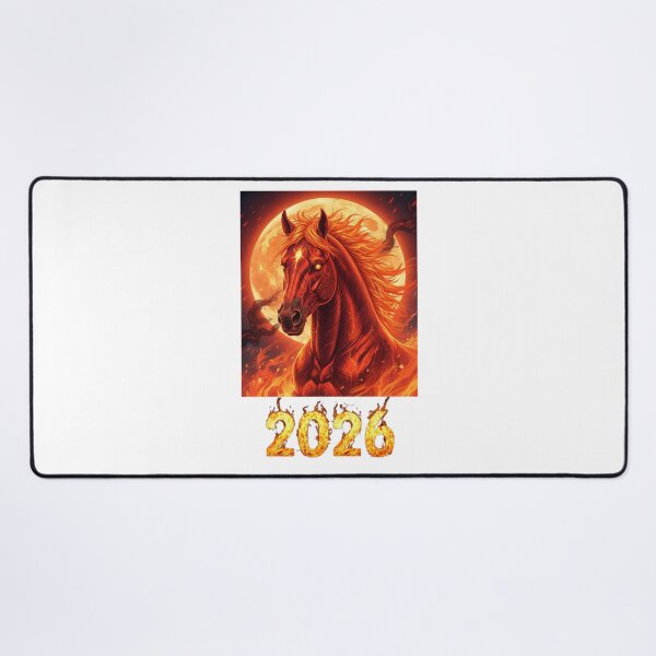 Item preview, 2026 Fire Horse Moon – Burning Stallion Fantasy Chinese Zodiac Artwork designed and sold by Baby Adee Collective.