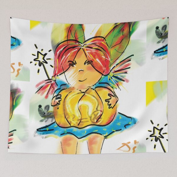 Item preview, Niña hada con calabaza, varita mágica y ratón designed and sold by Dilyana Rumenova - Shantabella.