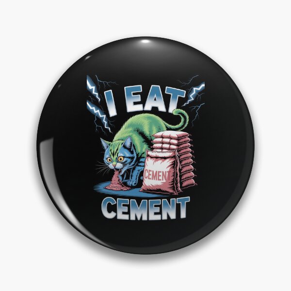 Item preview, I Eat Cement Chaotic Cat Meme Absurd Dark Humor Art designed and sold by flagylART.