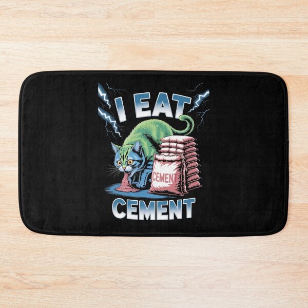 Item preview, I Eat Cement Chaotic Cat Meme Absurd Dark Humor Art designed and sold by flagylART.