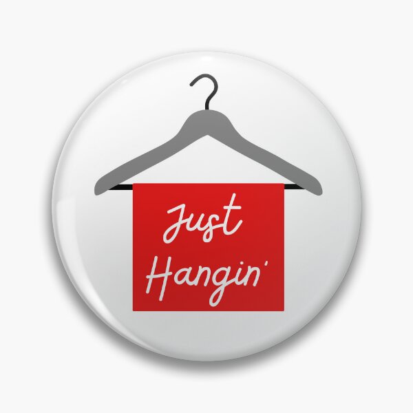 Item preview, Just Hangin’ clothes hanger pun designed and sold by Stick People Designs.