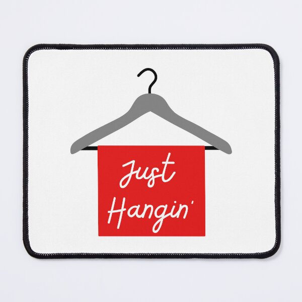 Item preview, Just Hangin’ clothes hanger pun designed and sold by Stick People Designs.