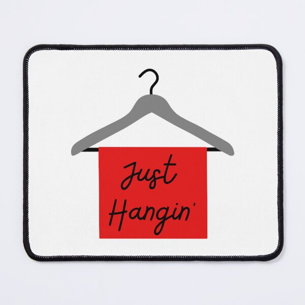 Item preview, Just Hangin’ clothes hanger pun designed and sold by Stick People Designs.