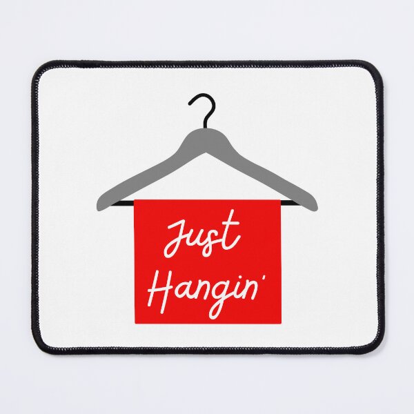Item preview, Just Hangin’ clothes hanger pun designed and sold by Stick People Designs.
