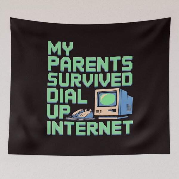 Item preview, My Parents Survived Dial Up Internet – 1990s Nostalgic Tech Joke designed and sold by Redgiant87x.
