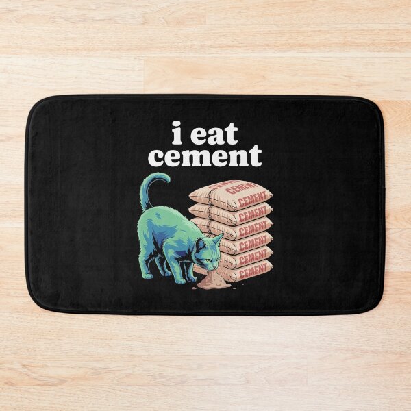 Item preview, i eat cement Minimal Cat Meme Absurd Humor Art designed and sold by flagylART.