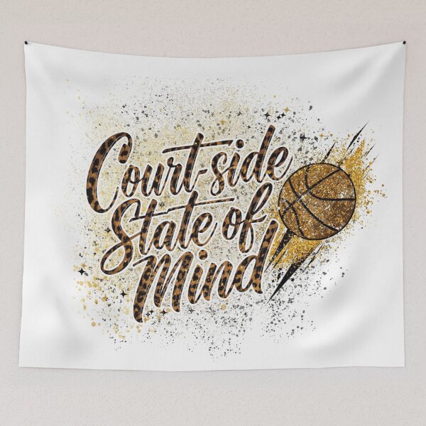 Item preview, Courtside State of Mind - Leopard Print & Gold Glitter Basketball Graphic designed and sold by CulDeSacCreate.