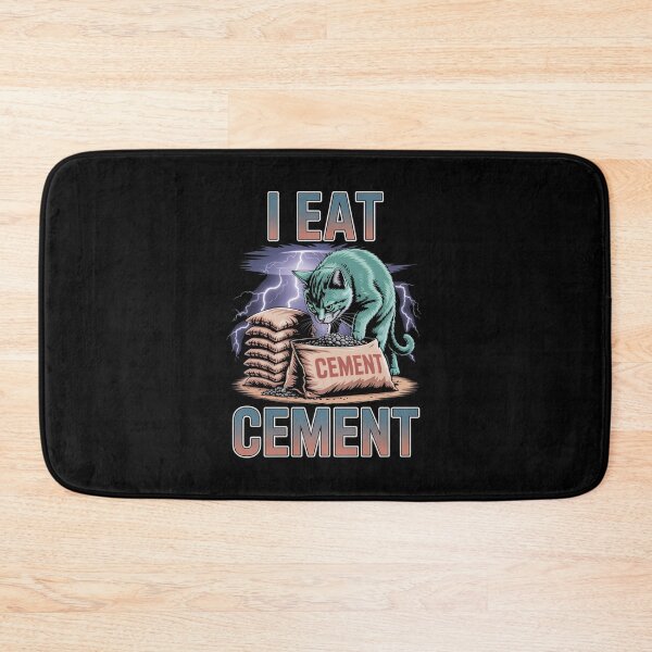 Item preview, I Eat Cement Chaotic Cat Meme Dark Absurd Humor Art designed and sold by flagylART.