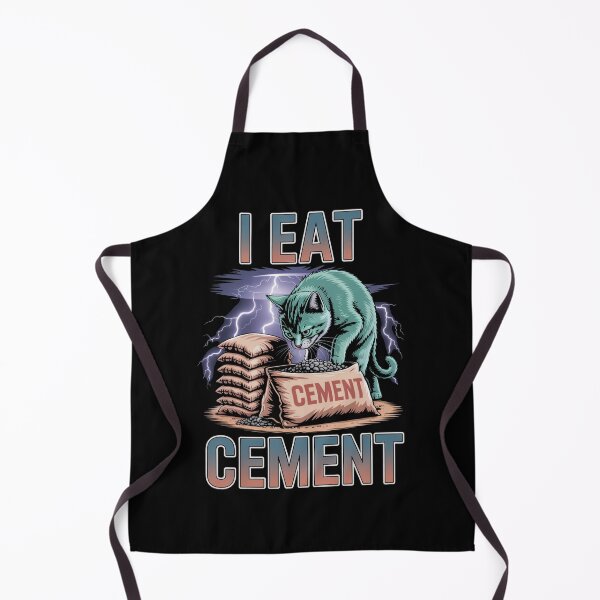 Item preview, I Eat Cement Chaotic Cat Meme Dark Absurd Humor Art designed and sold by flagylART.