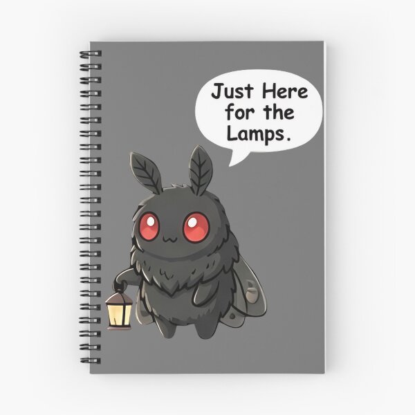 Item preview, Cute Moth Just Here for the Lamps Meme Art designed and sold by Evolved Ape.
