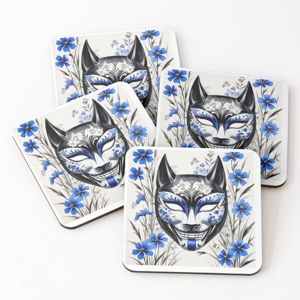 Item preview, Japanese Kitsumi Mask with wolfsbane designed and sold by Nightowl Inspirations.