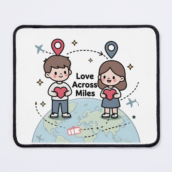Item preview, Cute Long Distance Love Illustration designed and sold by Bright Vibe Designs.