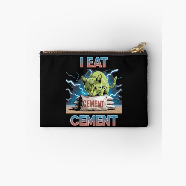 Item preview, I Eat Cement Electric Cat Meme Chaotic Absurd Humor Art designed and sold by flagylART.