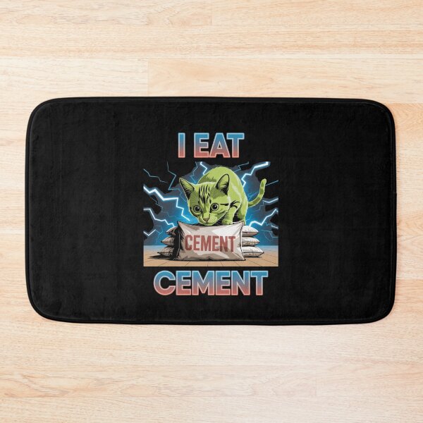 Item preview, I Eat Cement Electric Cat Meme Chaotic Absurd Humor Art designed and sold by flagylART.