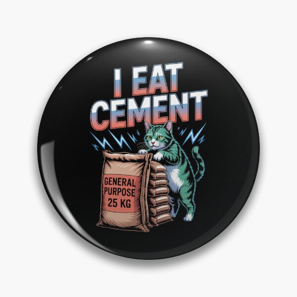 Item preview, I Eat Cement Chaotic Cat Meme Absurd Dark Humor Art designed and sold by flagylART.