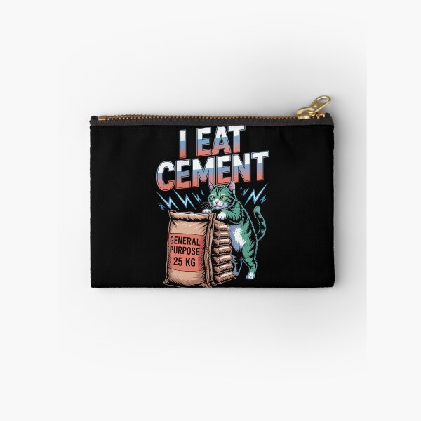 Item preview, I Eat Cement Chaotic Cat Meme Absurd Dark Humor Art designed and sold by flagylART.