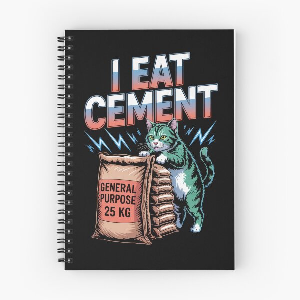 Item preview, I Eat Cement Chaotic Cat Meme Absurd Dark Humor Art designed and sold by flagylART.