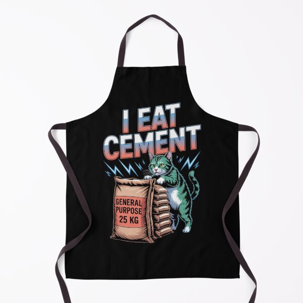 Item preview, I Eat Cement Chaotic Cat Meme Absurd Dark Humor Art designed and sold by flagylART.