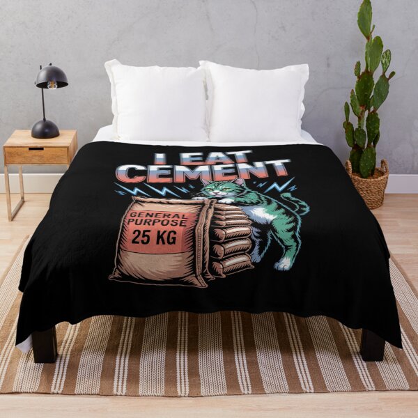 Item preview, I Eat Cement Chaotic Cat Meme Absurd Dark Humor Art designed and sold by flagylART.