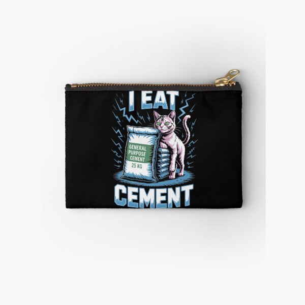 Item preview, I Eat Cement Chaotic Cat Meme Absurd Humor Illustration designed and sold by flagylART.
