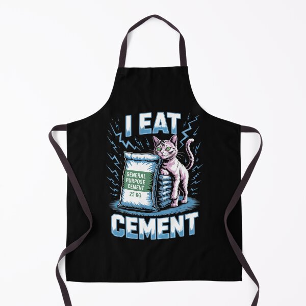 Item preview, I Eat Cement Chaotic Cat Meme Absurd Humor Illustration designed and sold by flagylART.