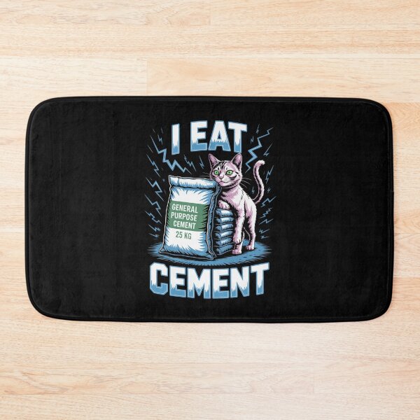Item preview, I Eat Cement Chaotic Cat Meme Absurd Humor Illustration designed and sold by flagylART.