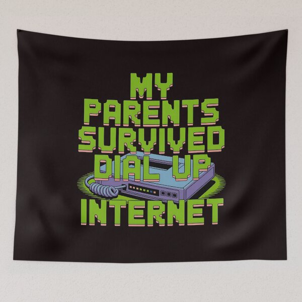 Item preview, My Parents Survived Dial Up Internet – Nostalgic Tech Humor Statement designed and sold by Redgiant87x.