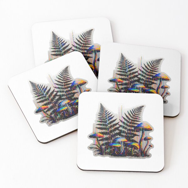 Item preview, Corrupted Botanical Data – Holographic Glitch Ferns & Mushrooms Sticker designed and sold by VelloomStore.