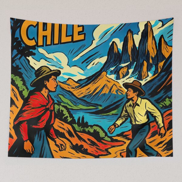 Item preview, Chile landscape | Comics stylCartoone -  designed and sold by ComicsFactory.