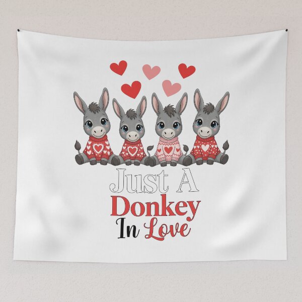 Item preview, Just A Donkey in Love Valentine's Day Group Donkeys Farmer designed and sold by OlakunleOloroz.