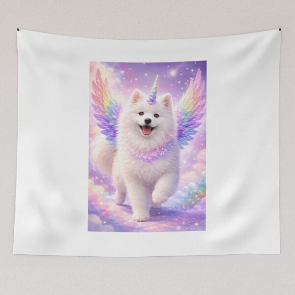 Item preview, Unicorn Puppy with Rainbow Wings – Magical Fantasy Dog designed and sold by Dintheo.