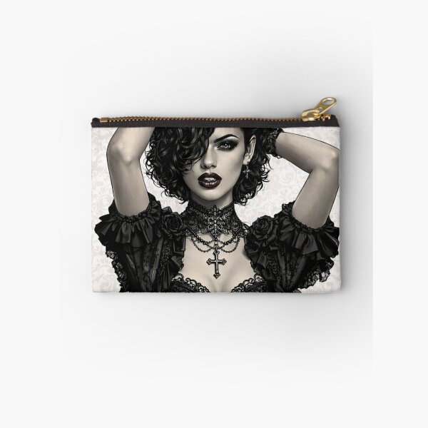 Item preview, Gothic Queen Portrait - Victorian Dark Fashion Art, Spiked Crown, Black Lace, Dramatic Makeup, Gothic Royalty Print designed and sold by AnTartstudios.