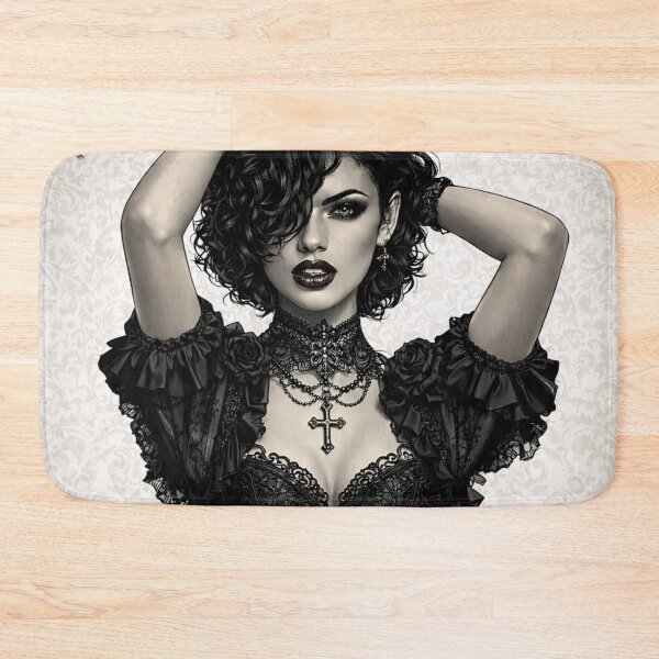 Item preview, Gothic Queen Portrait - Victorian Dark Fashion Art, Spiked Crown, Black Lace, Dramatic Makeup, Gothic Royalty Print designed and sold by AnTartstudios.