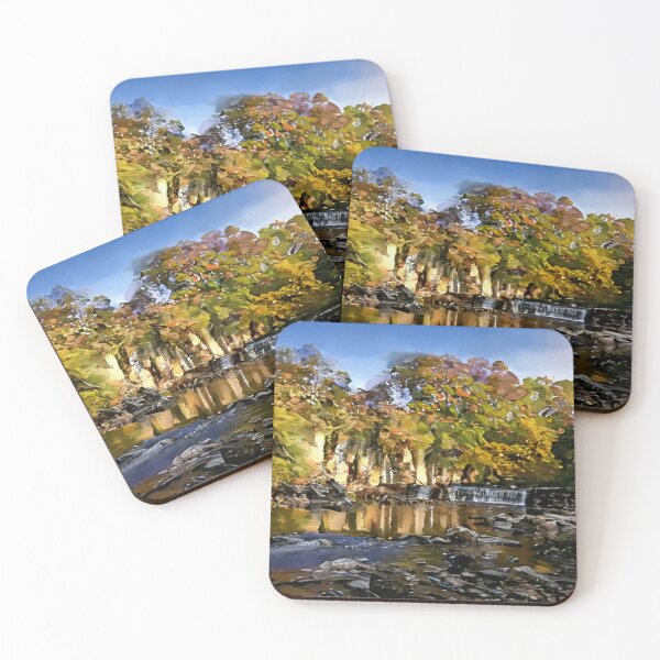Item preview, Autumn Gold at Richmond Falls - Impressionistic Yorkshire Landscape designed and sold by VistaPainterArt.