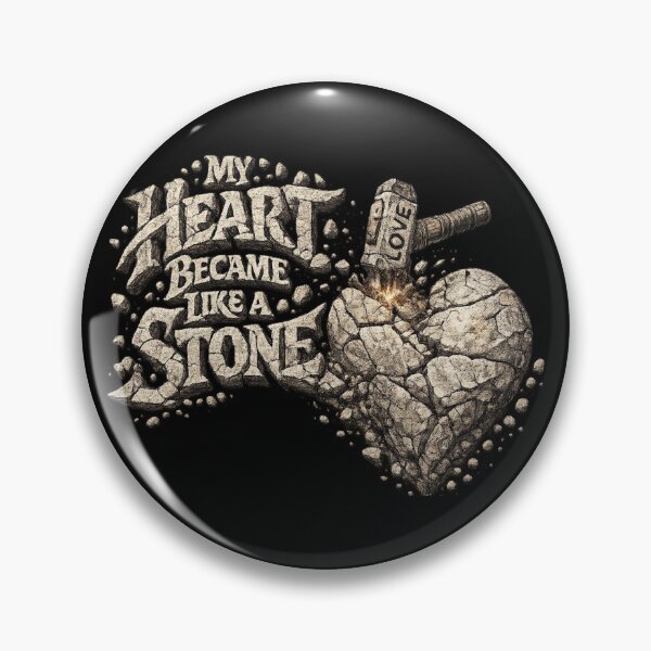 Item preview, My Heart Became Like a Stone – Stone Heart Typography (Transparent Background designed and sold by hdraHdra.